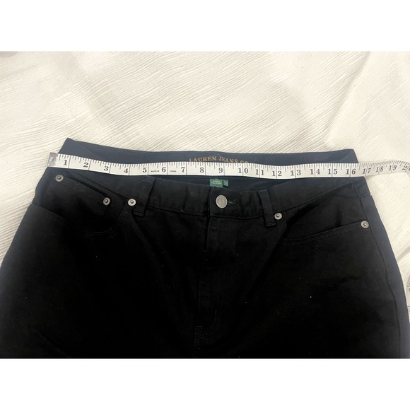 Lauren Jeans Co. Ralph Lauren Denim Jeans Womens Sz 14 Bootcut Black Stretch - Picture 7 of 8